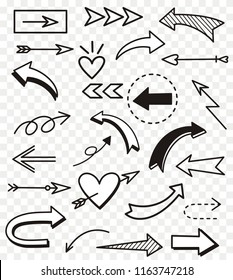 Set of arrows vector illustration.