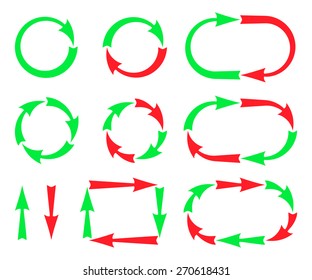 A set of arrows. The vector illustration.