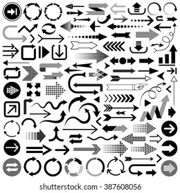 Set of arrows vector illustration.