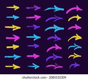 set of arrows. Vector illustration of hand drawn arrows marker icon