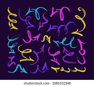 conjunto de flechas. Icono del marcador de flechas dibujadas a mano