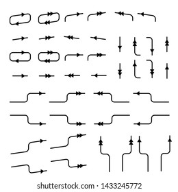 Set of arrows. Vector illustration isolated on white background.