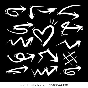Set of arrows vector illustration.Arrow doodles vector
