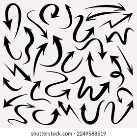 Set of arrows vector illustration.Arrow doodles vector
