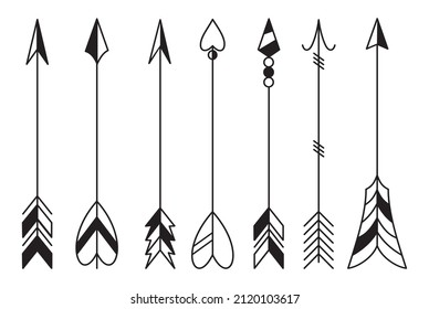 Juego de flechas ilustraciones vectoriales.Flechas vectoriales de doodle vectorial. 