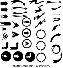 
set of arrows vector image black and white