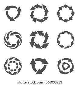 Set of arrows. Vector reload arrows.