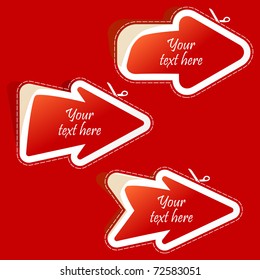 Set of arrows. Vector sticker set.