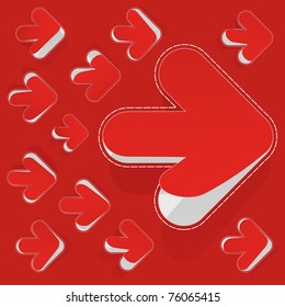 Set of arrows. Vector sticker set.
