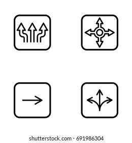 Set of arrows vector thin line icons.