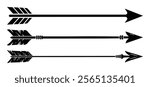 Set of arrows Vintage with feathers isolated on white background