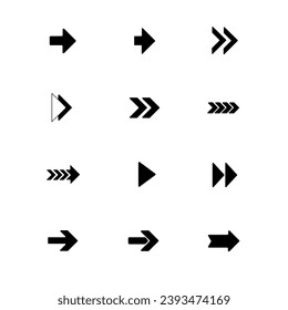 conjunto de flechas para sitios web en un fondo transparente