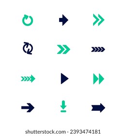 set of arrows for websites on a transparent background