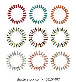 A set of arrows,guides,colored, vector