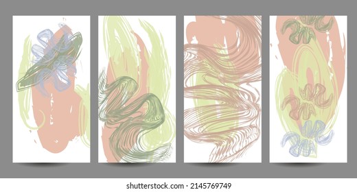 Set art abstract universal art web header template. Collage made with scribbles, marker, canyon strokes, black geometric shapes, ink drawn splashes