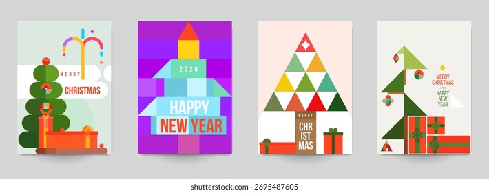 Set art background for covers, invitations, posters, banners, flyers, placards. Minimal template design for branding, advertising for christmas or new year holiday. Vector illustration.