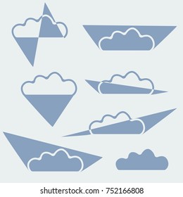 Set of art clouds. Retro style. Simple, flat vector illustration in eps 10. - Shutterstock ID 752166808