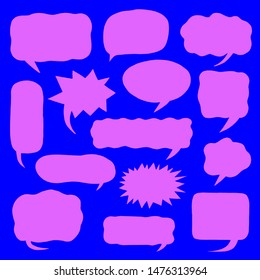 Set of Art Comic Strip Balloons, Bubbles, Speech, Talk, Cartoon, Chat