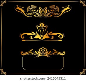 Set of art corner frames with various designs