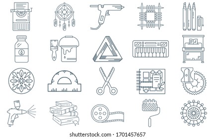 Set of Art and craft icon. Creative and DIY usage. Vector illustration