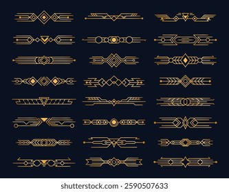 Set of art deco. Abstract compositions, headers and dividers in the style of paintings.