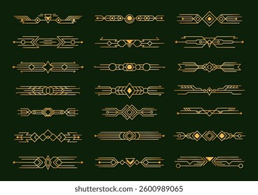 Set of art deco. Abstract compositions, headers and dividers in the style of newspapers and paintings.