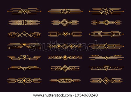 Set of art deco. Abstract compositions, headers and dividers in the style of newspapers and paintings.