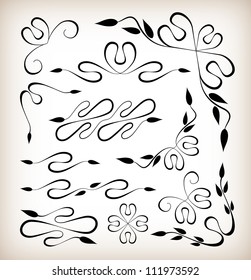 Set of art deco design elements
