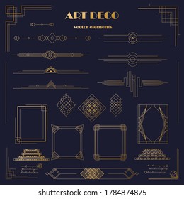 Set of Art Deco elements: borders, frames, headers, elements