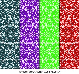 set of art deco GEOMETRIC background. seamless pattern. Vector ILLUSTRATION. For design, wallpaper, textile