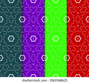 set of art deco GEOMETRIC background. seamless pattern. Vector ILLUSTRATION. For design, wallpaper, textile