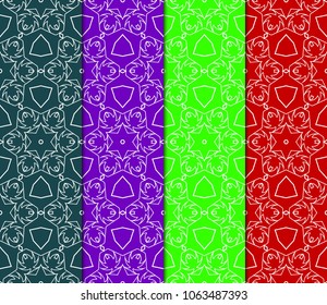 set of art deco GEOMETRIC background. seamless pattern. Vector ILLUSTRATION. For design, wallpaper, textile