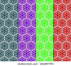 set of art deco GEOMETRIC background. seamless pattern. Vector ILLUSTRATION. For design, wallpaper, textile