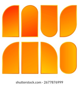Set of art deco golden gradient shapes. Vector  illustration. 
