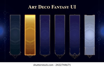 Set of Art Deco Modern Banners for user interface. Fantasy magic HUD. Template for rpg game interface. Vector Illustration EPS10 svg