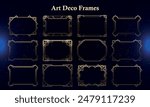 Set of Art Deco Modern Frames for user interface, poster, video. Fantasy magic HUD. Template for rpg game interface. Vector Illustration EPS10