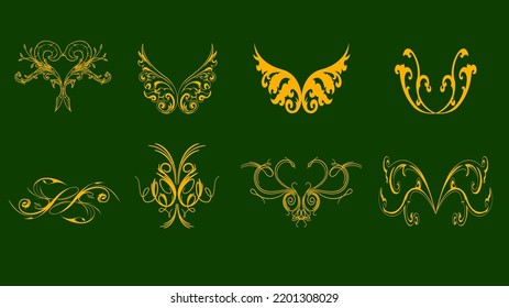 Set von Art Deco Art Nuvo Labels und Rahmen und Objekte golden schwarzen Luxus Set von Shopping-Tags und Design geometrischen Details .
