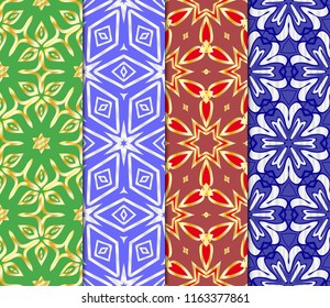 Set of Art deco pattern of geometric elements. seamless pattern. Vector illustration. design for printing, presentation, textile industry. tribal ethnic arabic, fashion decorative ornament.