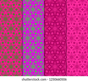 Set Of Art Deco Pattern Of Geometric Elements. Seamless Pattern. Vector Illustration. Design For Printing, Presentation, Textile Industry. Tribal Ethnic Arabic, Fashion Decorative Ornament