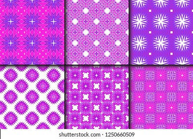 Set Of Art Deco Pattern Of Geometric Elements. Seamless Pattern. Vector Illustration. Design For Printing, Presentation, Textile Industry. Tribal Ethnic Arabic, Fashion Decorative Ornament