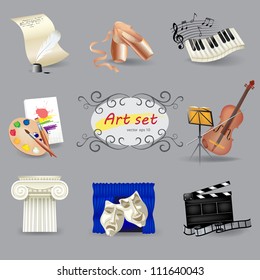 Set of art and entertainment symbols