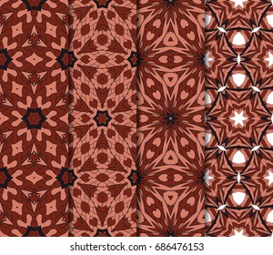 set of art and fashion geometric seamless pattern. vector illustration. brown color. design for wallpaper, fabric