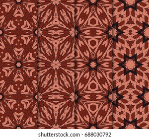 set of art and fashion geometric seamless pattern. vector illustration. brown color. design for wallpaper, fabric