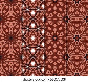 set of art and fashion geometric seamless pattern. vector illustration. brown color. design for wallpaper, fabric
