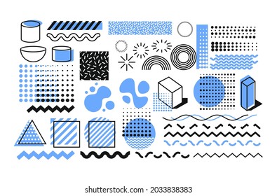 Set art geometric for abstract background with flat, minimalist style.