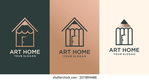 set of art home . logo images illustration design Premium Vector