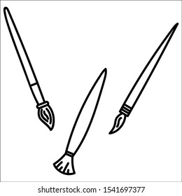 Set of art materials, hand drawn vector illustration.