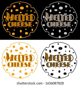 set art minimalist black logo melted cheese with a cheese head outline