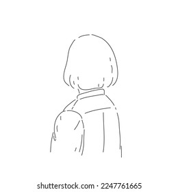 Set of art simple design line girls portraits. Minimalist vector illustration of beautiful woman. Line drawing.