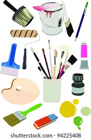 set of art supplies